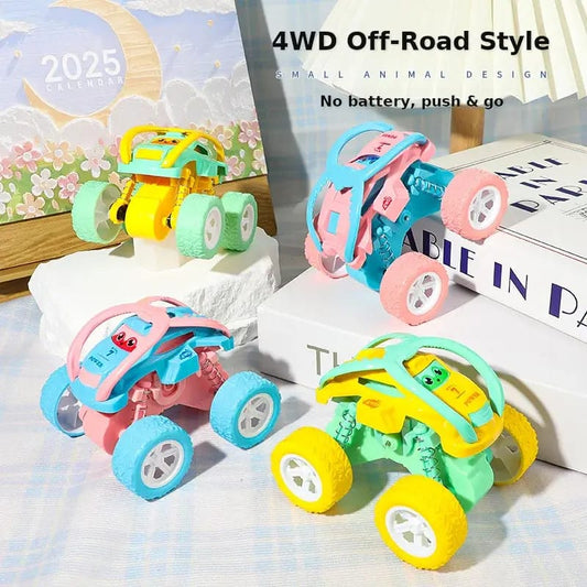 Inertial Four-Wheel Drive Cartoon Toy Car for Boys