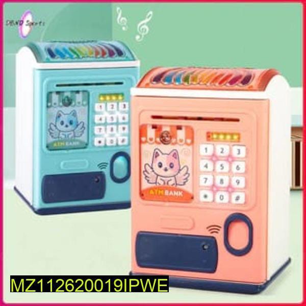 Kids ATM Toy Saving Money Blue Pink ABS Plastic