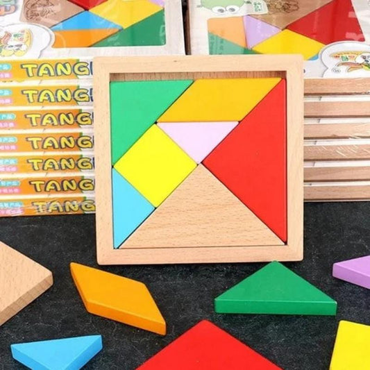 Wooden Tangram Puzzle for Kids 3+ Multicolor Learning Toy
