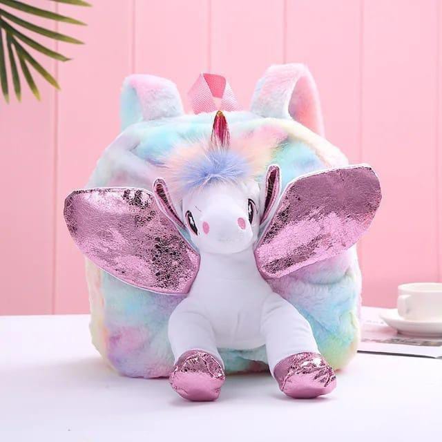 Unicorn Plush Backpack for Girls 1-10 Years