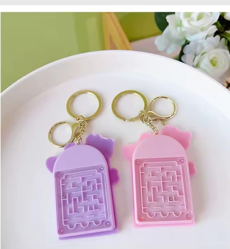 Pink Hello Kitty Calculator Keychain Portable Student Gift