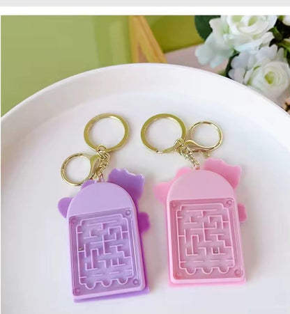 Pink Hello Kitty Calculator Keychain Portable Student Gift