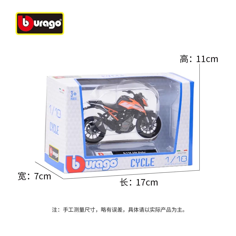 Bburago 1:18 Motorcycle Model KTM 250 Duke Diecast Toy Model Motorcycles Alloy Motorcycle Model