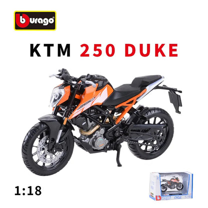 Bburago 1:18 Motorcycle Model KTM 250 Duke Diecast Toy Model Motorcycles Alloy Motorcycle Model
