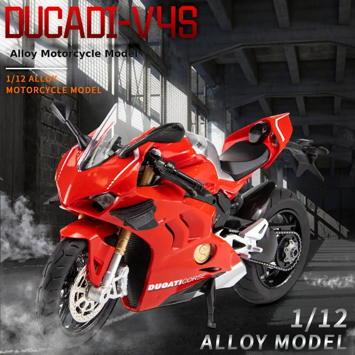 Ducati V4S Red Alloy Toy Motorcycle 12"
