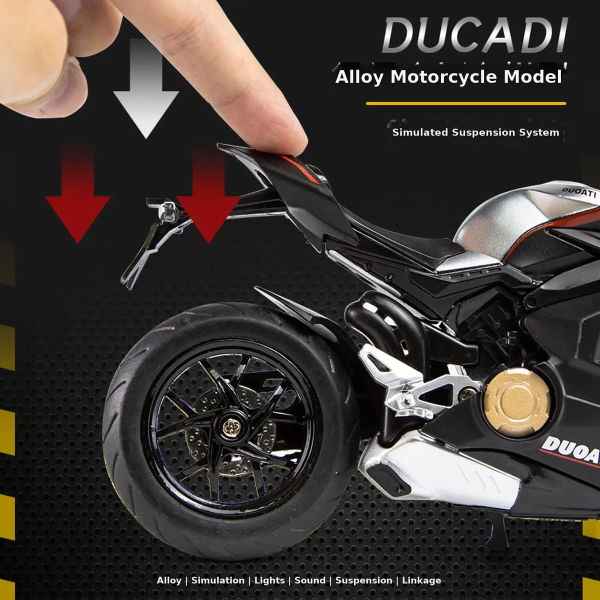 Ducati V4S Red Alloy Toy Motorcycle 12"