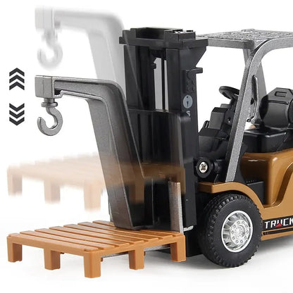 Cross-Border Children's Remote Control Alloy Car with Variable Speed, Realistic Simulation of Liftable Forklift Engineering Vehicle, Remote Control Cargo Truck Model