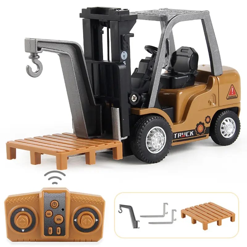Cross-Border Children's Remote Control Alloy Car with Variable Speed, Realistic Simulation of Liftable Forklift Engineering Vehicle, Remote Control Cargo Truck Model