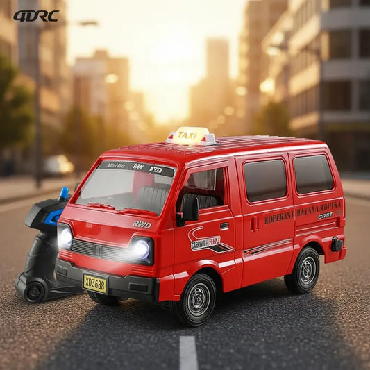 Remote Control Taxi Van for Kids pray RC Taxi with LED Lights