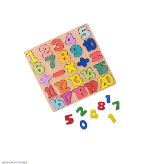 Wooden Number Puzzle for Kids 123 Multicolor Educational Toy