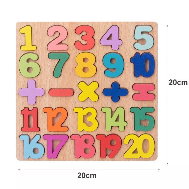 Wooden Number Puzzle for Kids 123 Multicolor Educational Toy