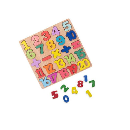 Wooden Number Puzzle for Kids 123 Multicolor Educational Toy
