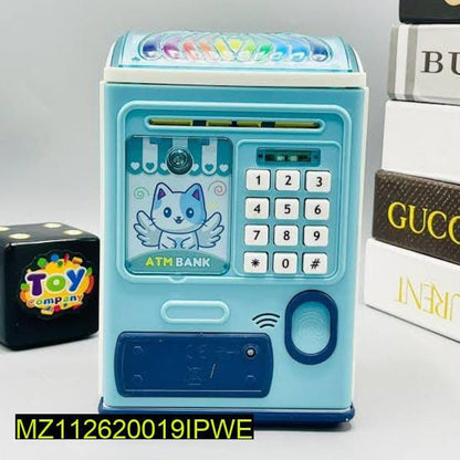 Kids ATM Toy Saving Money Blue Pink ABS Plastic