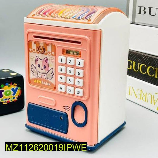 Kids ATM Toy Saving Money Blue Pink ABS Plastic
