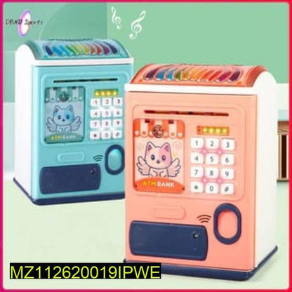 Kids ATM Toy Saving Money Blue Pink ABS Plastic