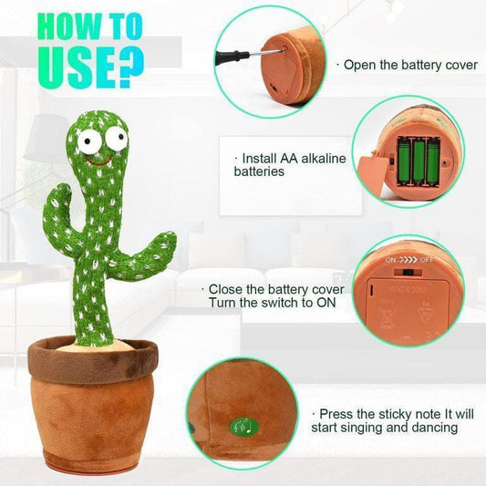 Plush Dancing Cactus Toy for Kids