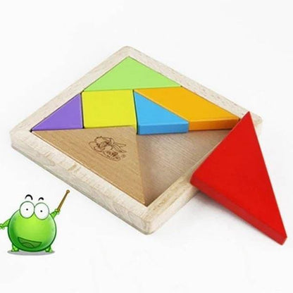 Wooden Tangram Puzzle for Kids 3+ Multicolor Learning Toy