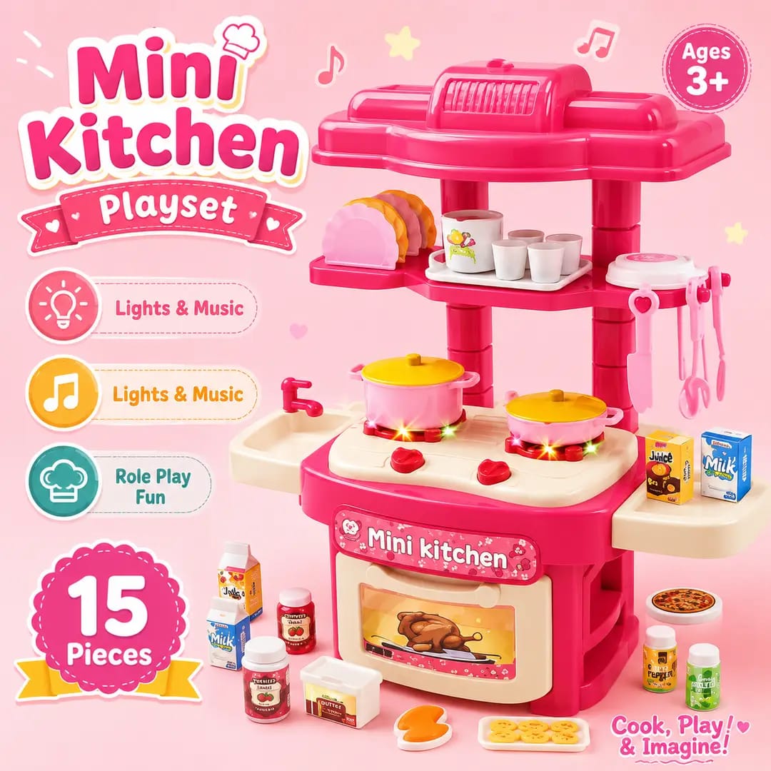 Girl's playing Kitchen Set
